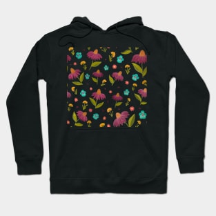 Hand Painted Gouache Floral Pattern Hoodie